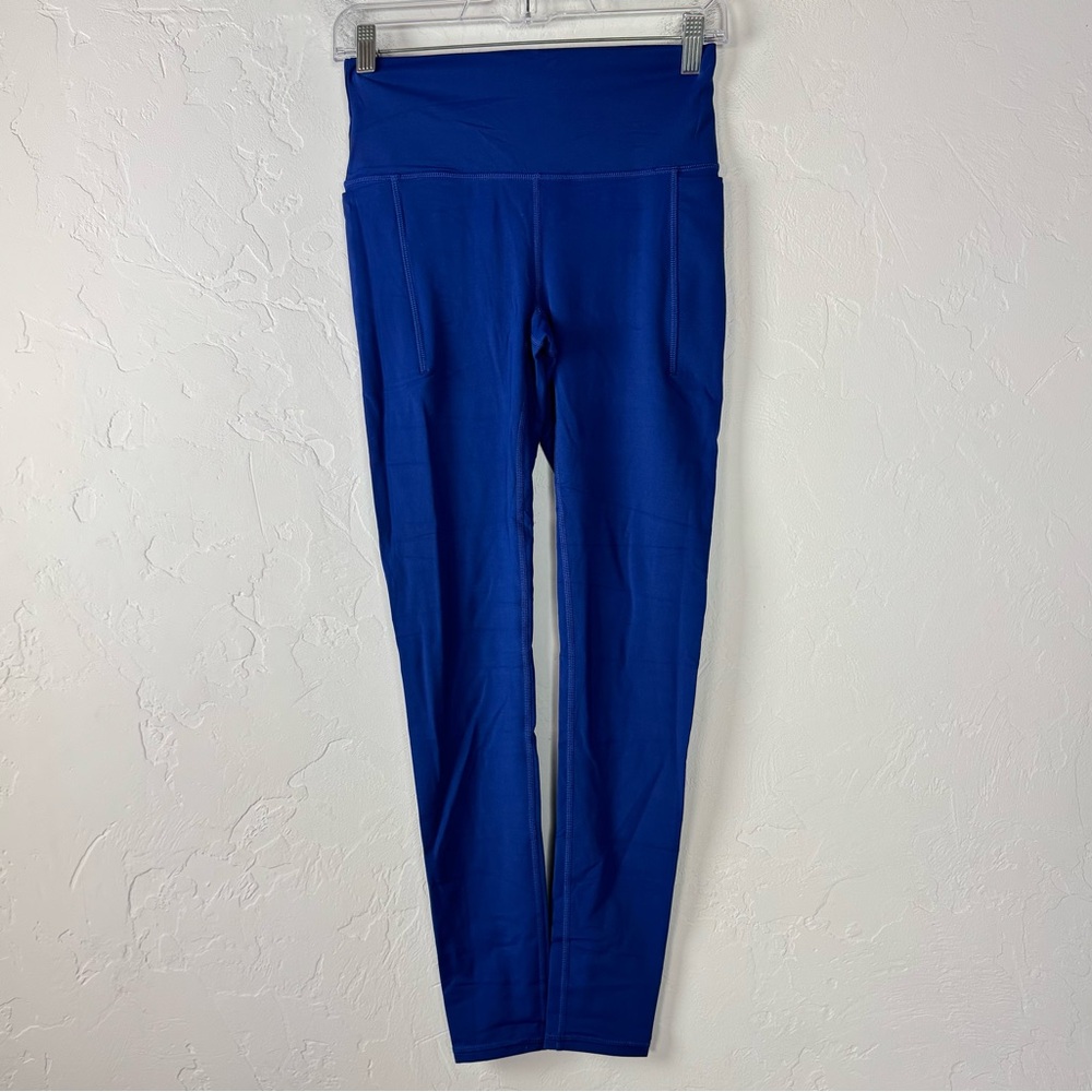 Prana Leggings Luxara Pocket Rich Sapphire Solid Blue Cobalt Yoga‎ Workout Knit